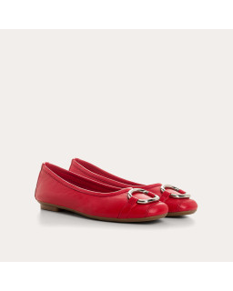 Helna smooth leather ballerinas with buckles