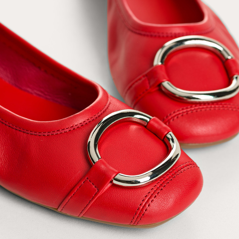 Ballerines Helna en cuir lisse à boucle | Reqins