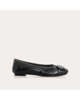 Helna smooth leather ballerinas with buckles