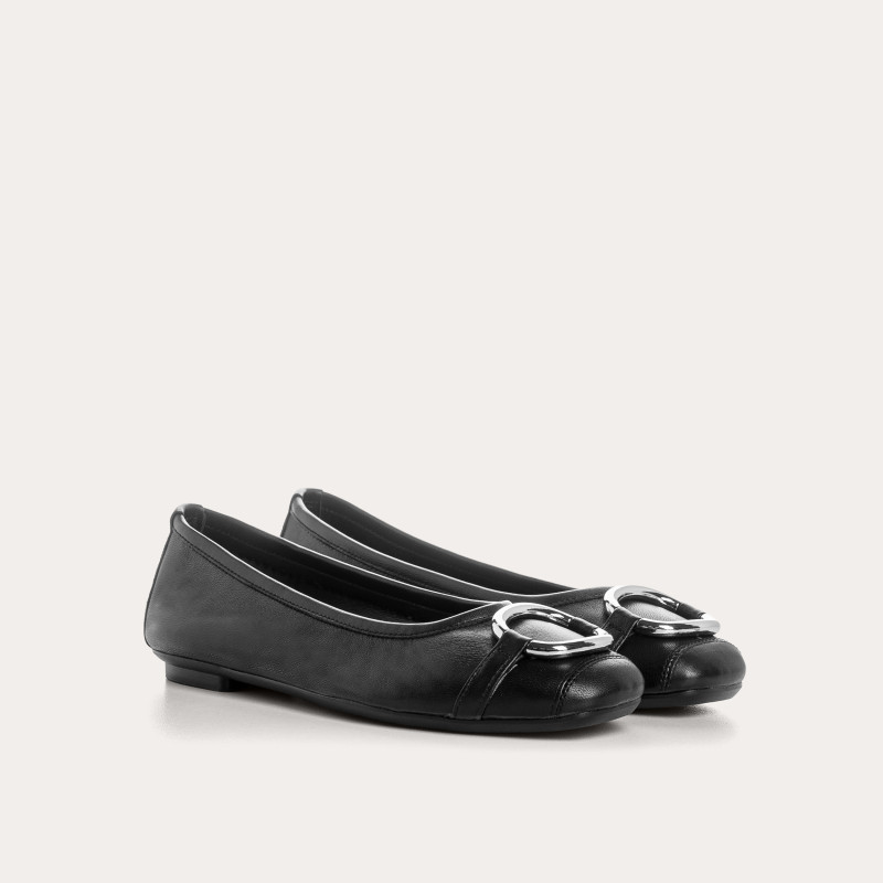 Ballerines Helna en cuir lisse à boucle | Reqins