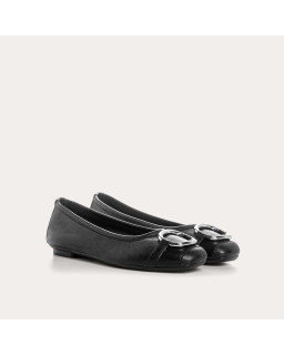 Helna smooth leather ballerinas with buckles