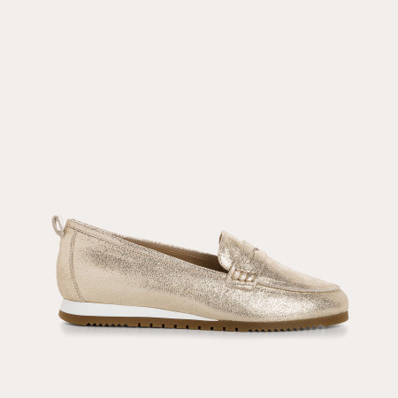 Mocassins Barbade en cuir métallisé craquelé | Reqins