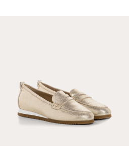 Mocassins Barbade en cuir métallisé craquelé | Reqins