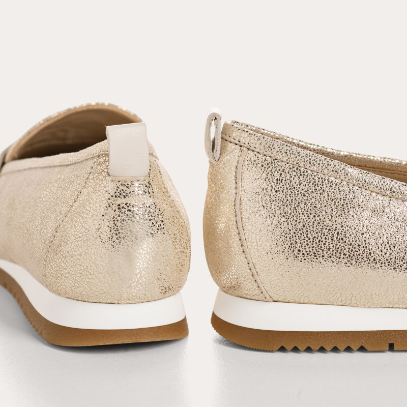 Mocassins Barbade en cuir métallisé craquelé | Reqins