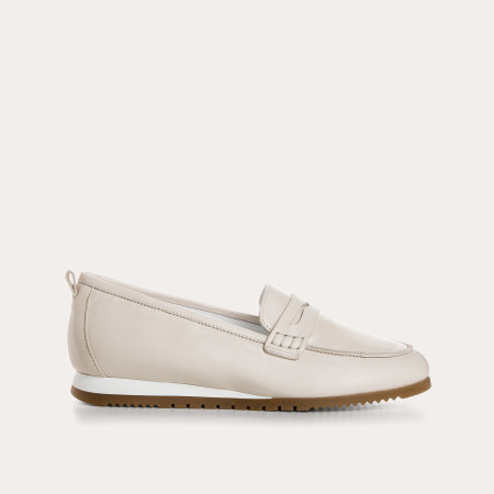 Mocassins Barbade blanc en cuir lisse | Reqins