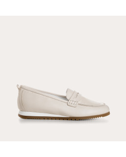 Mocassins Barbade blanc en cuir lisse | Reqins