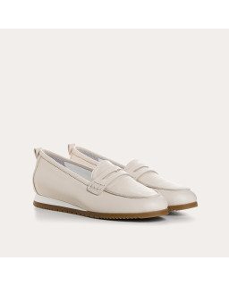 Mocassins Barbade blanc en cuir lisse | Reqins