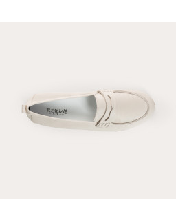 Mocassins Barbade blanc en cuir lisse | Reqins