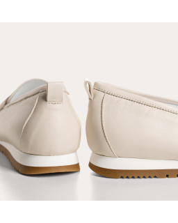 Mocassins Barbade blanc en cuir lisse | Reqins