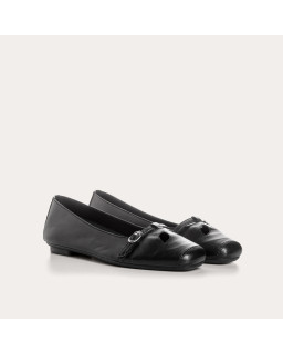 Ballerines Harmelle noir en cuir | Reqins