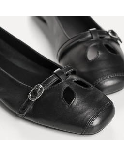 Ballerines Harmelle noir en cuir | Reqins