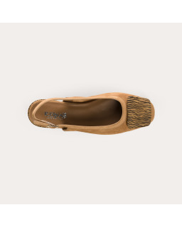 Ballerines slingbacks Rime en cuir velours imprimé zèbre | Reqins