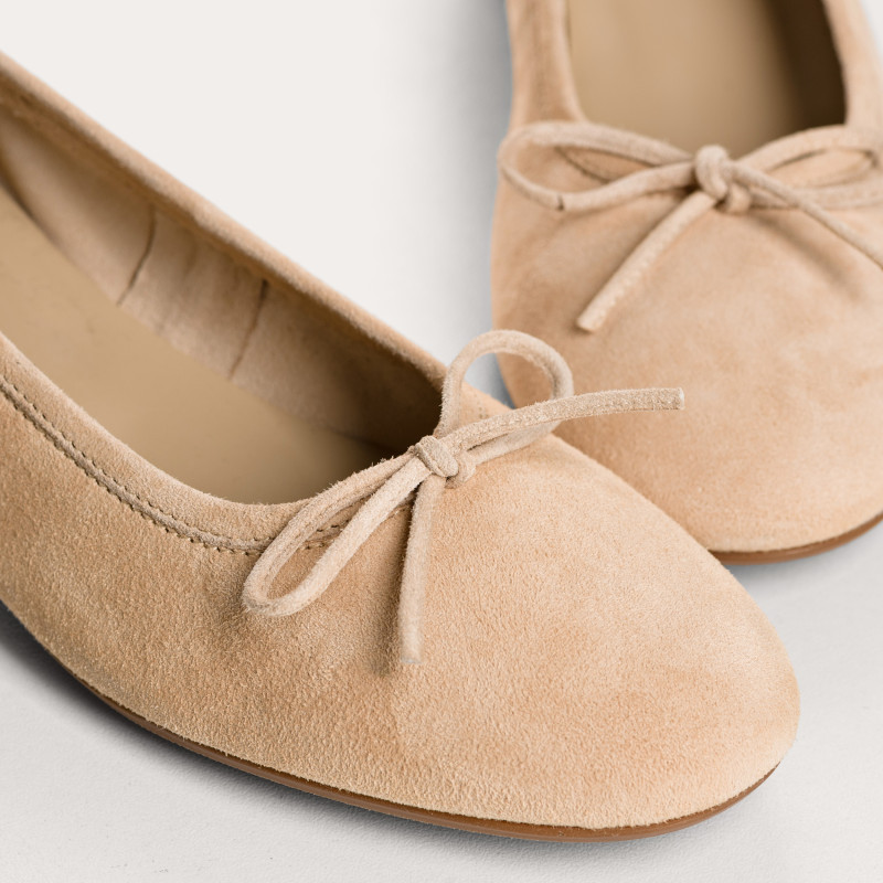 Sofia Suede heels ballerinas with knots