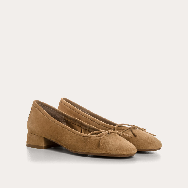 Sofia Suede heels ballerinas with knots