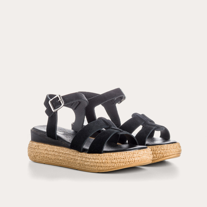 Sandales Yseult en cuir velours | Reqins