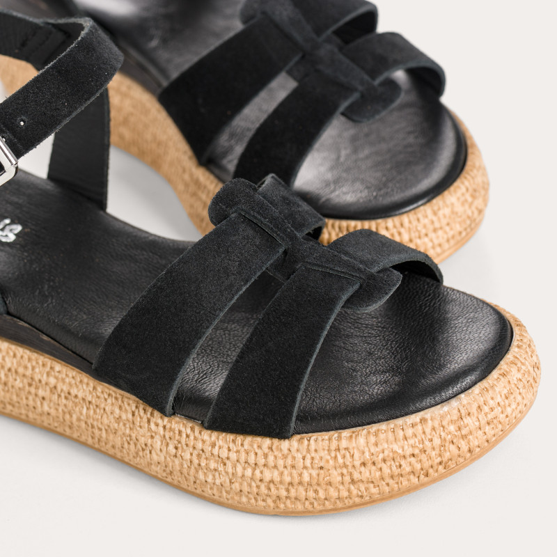 Sandales Yseult en cuir velours | Reqins
