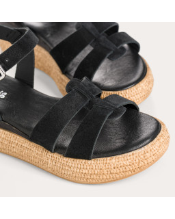 Sandales Yseult en cuir velours | Reqins