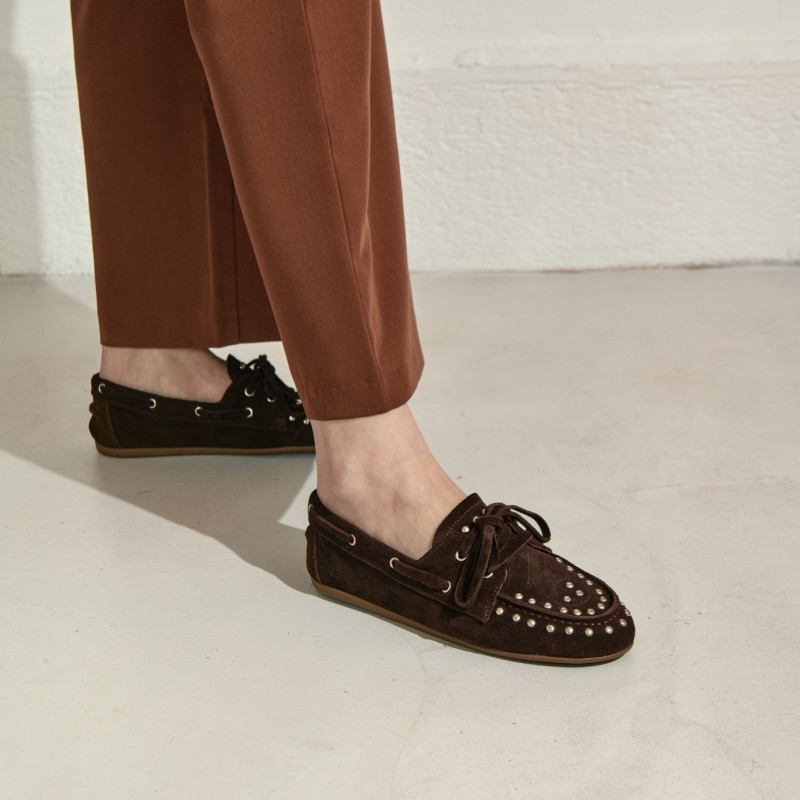 Kalea suede loafers with nails | Reqins