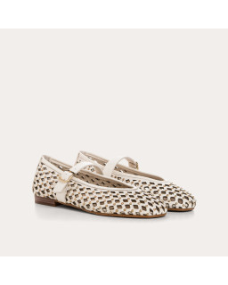 Kamia Mary Janes in braided leather - Natural elegance