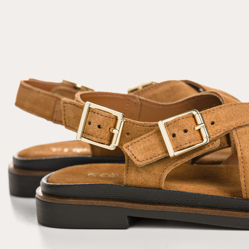 Sandales Laori en cuir velours - Confort | Reqins