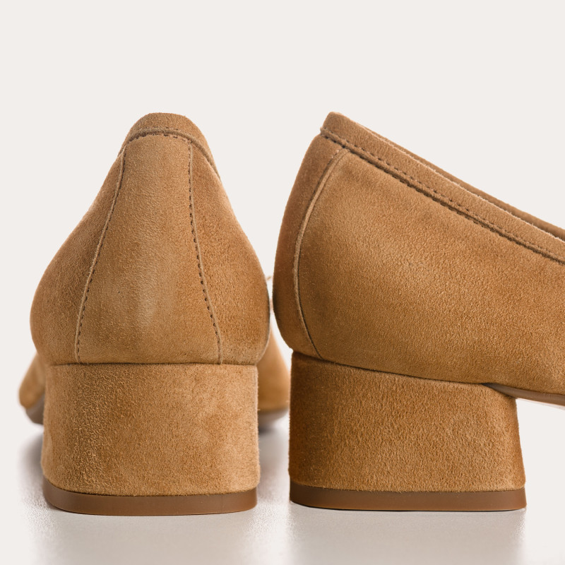 Ballerines à talon Kyriel en cuir velours | Reqins