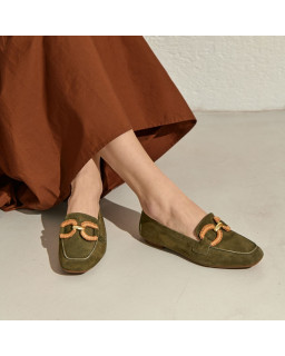Mocassins Hamaya en cuir velours avec boucle | Reqins