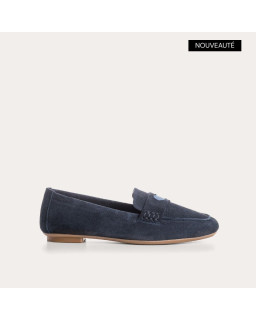 Hymnia women's suede loafers with embroidered heart | Reqins