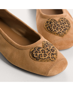 Ballerines Holove léopard en cuir velours | Reqins