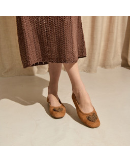 Ballerines Holove léopard en cuir velours | Reqins