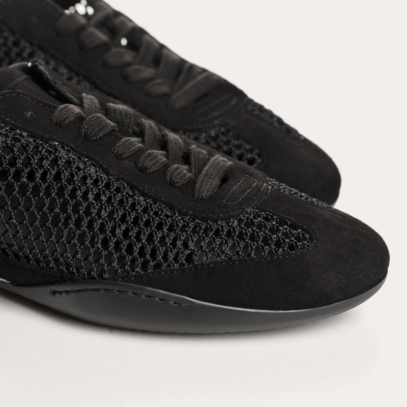 Swan sneakers in knitted knit and leather