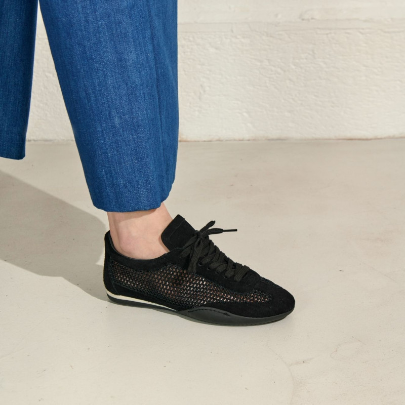 Baskets Swan en maille tricotée et cuir | Reqins