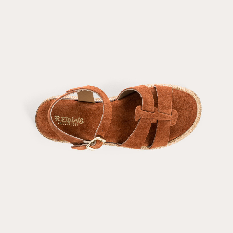 Sandales Yseult en cuir velours | Reqins