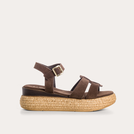 Sandales Yseult en cuir velours | Reqins