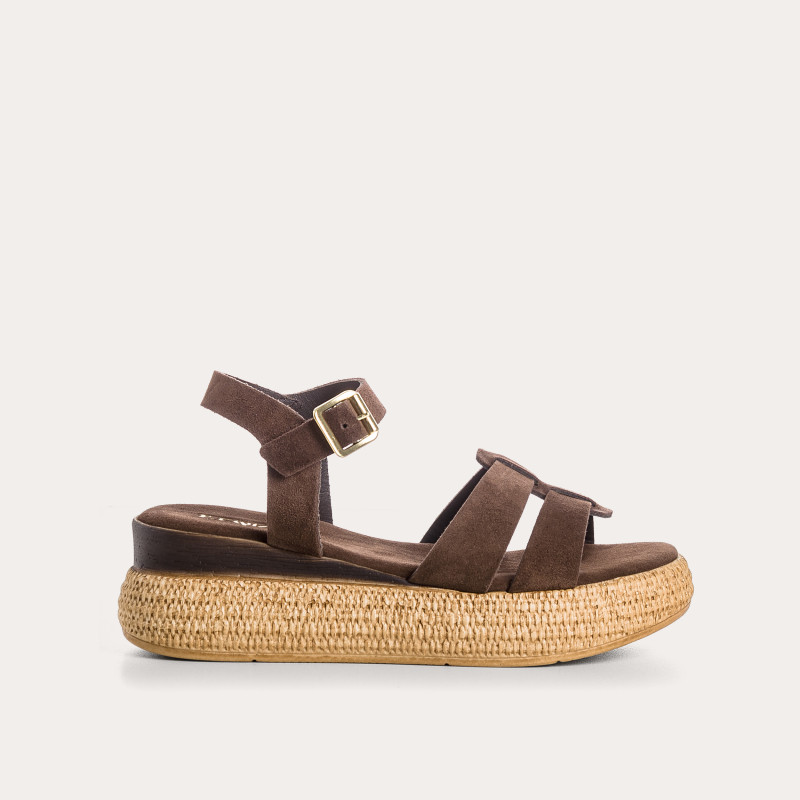 Sandales Yseult en cuir velours | Reqins