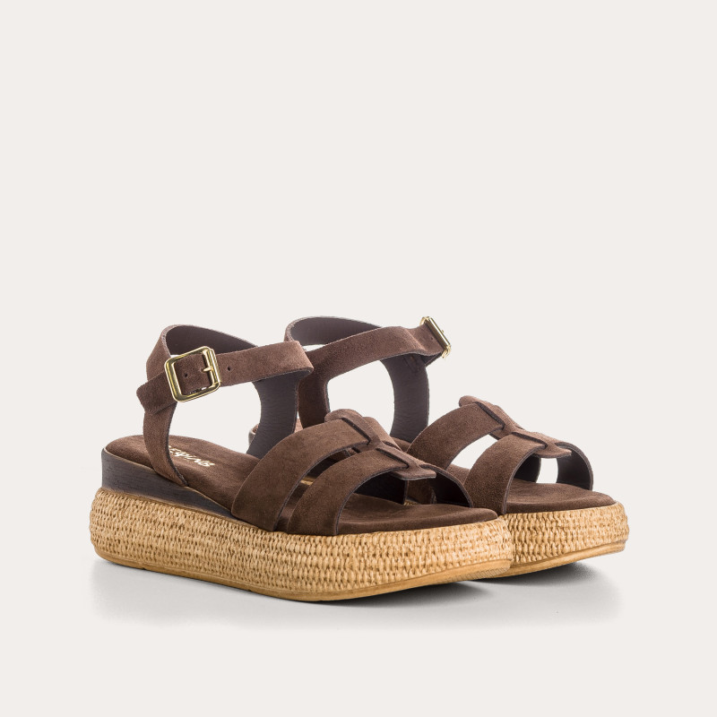 Sandales Yseult en cuir velours | Reqins