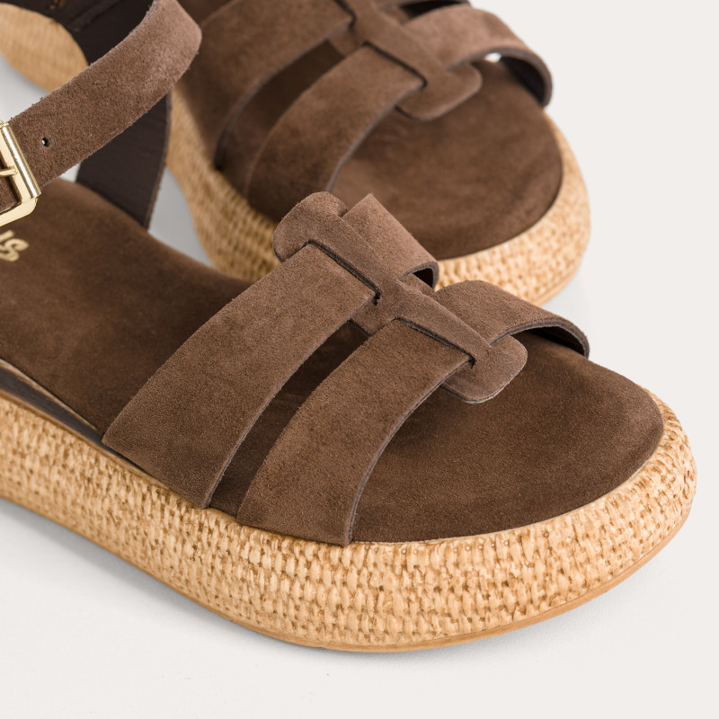 Sandales Yseult en cuir velours | Reqins