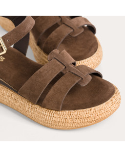 Sandales Yseult en cuir velours | Reqins