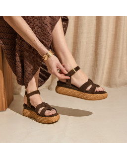 Sandales Yseult en cuir velours | Reqins