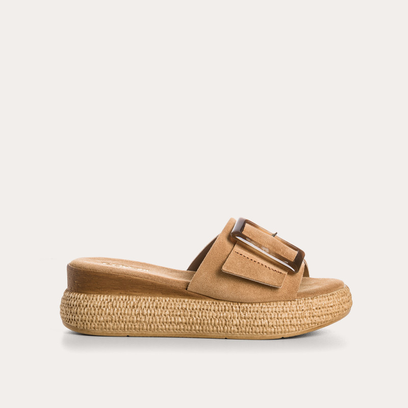 Mules Yaelle en cuir velours - Talon 5 cm Chic | Reqins