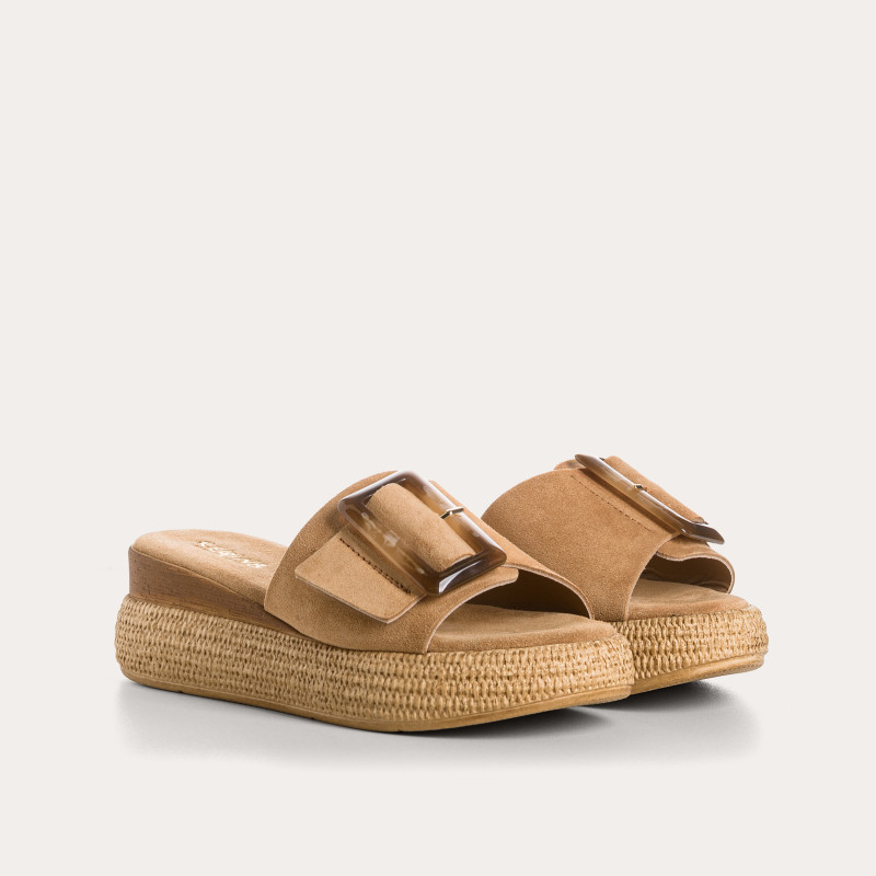 Mules Yaelle en cuir velours - Talon 5 cm Chic | Reqins