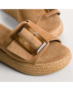 Mules Yaelle en cuir velours - Talon 5 cm Chic | Reqins