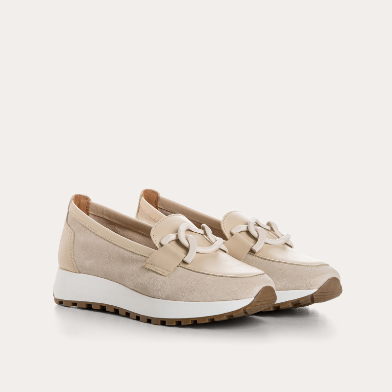 Prianka leather loafers in suede - Elegance