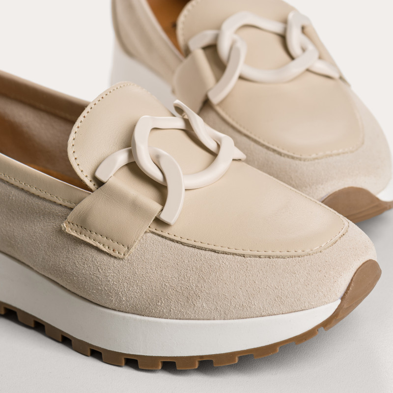 Prianka leather loafers in suede - Elegance