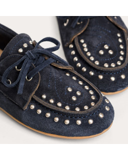 Mocassins Kalea en cuir velours à clous - Style Bohème | Reqins