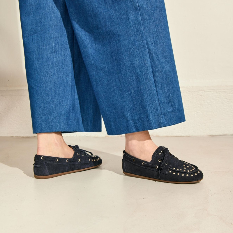 Kalea suede loafers with nails | Reqins