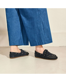 Mocassins Kalea en cuir velours à clous - Style Bohème | Reqins