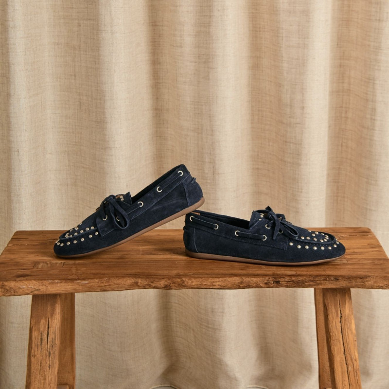 Kalea suede loafers with nails | Reqins