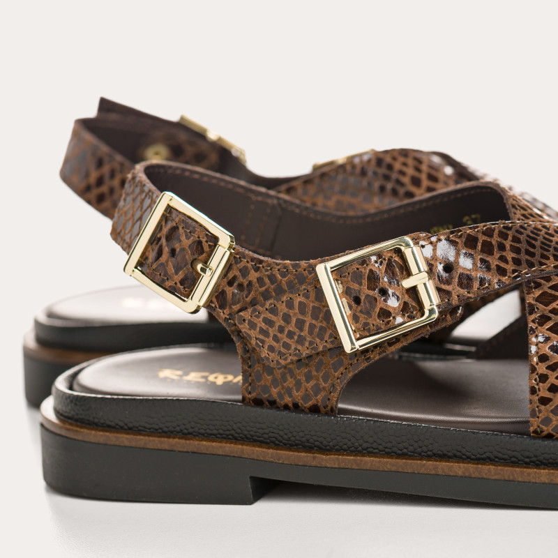 Laori sandals in python print - Style & Comfort