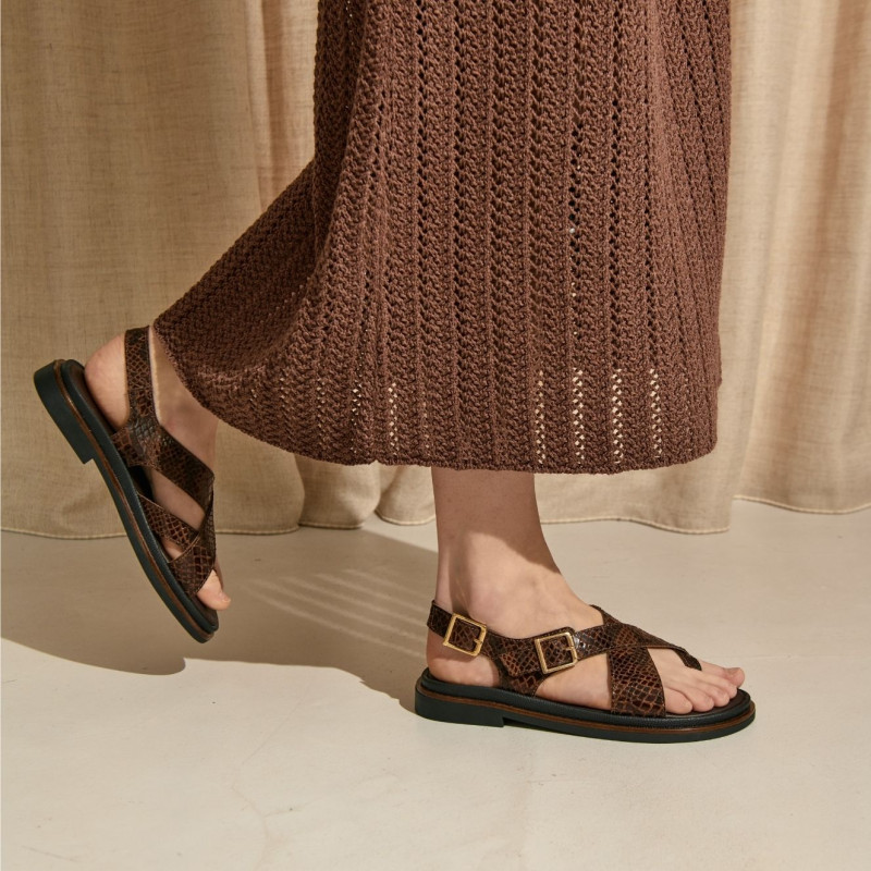 Sandales Laori en imprimé python - Style & Confort | Reqins