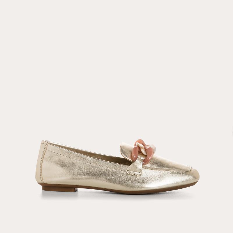 Mocassins Hanissa en cuir métallisé à nœud | Reqins